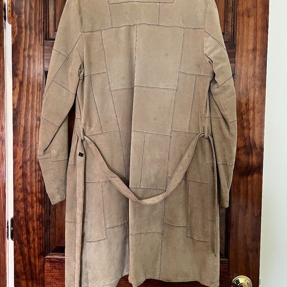 Suede Patchwork Trench Coat - Picture 3 of 3